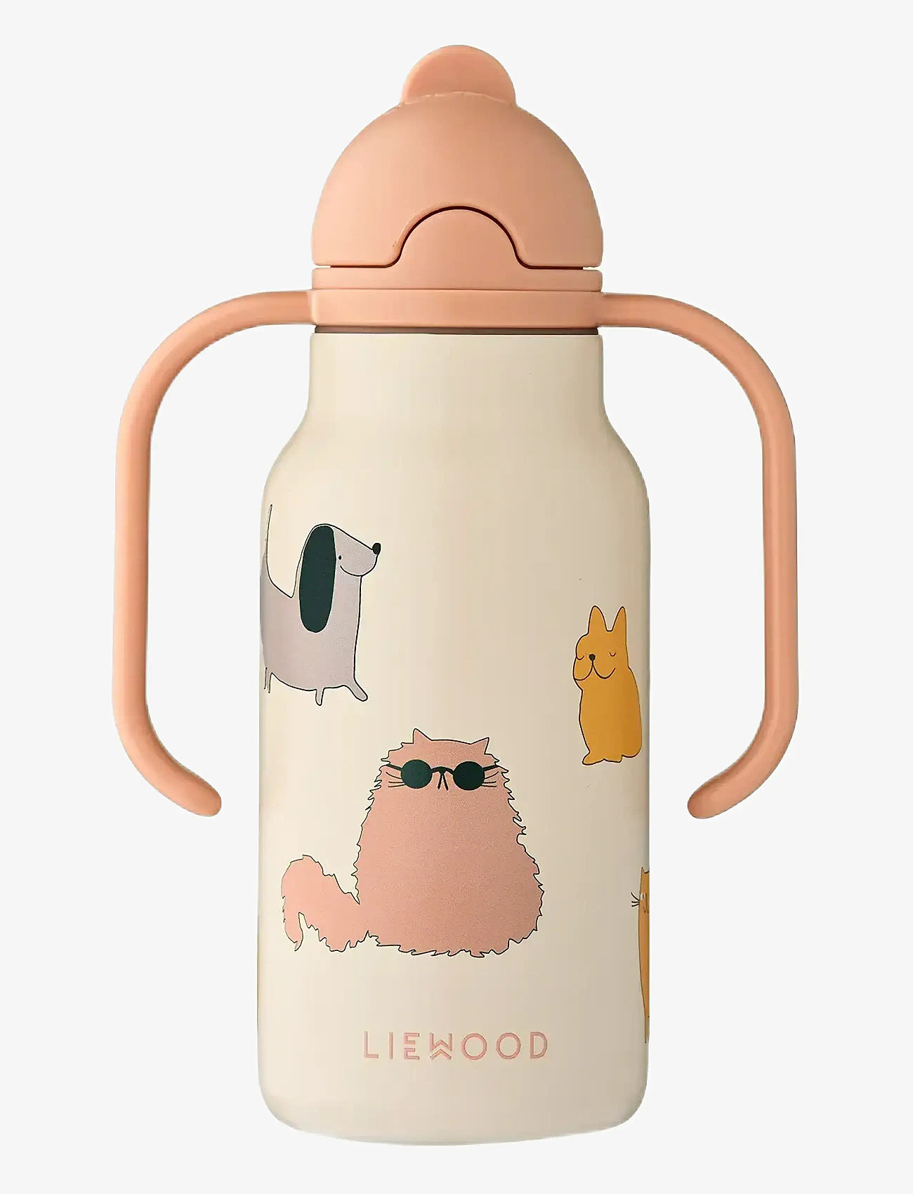 Liewood - Kimmie Water Bottle 250 ml - veepudelid - cats and dogs / sandy - 0