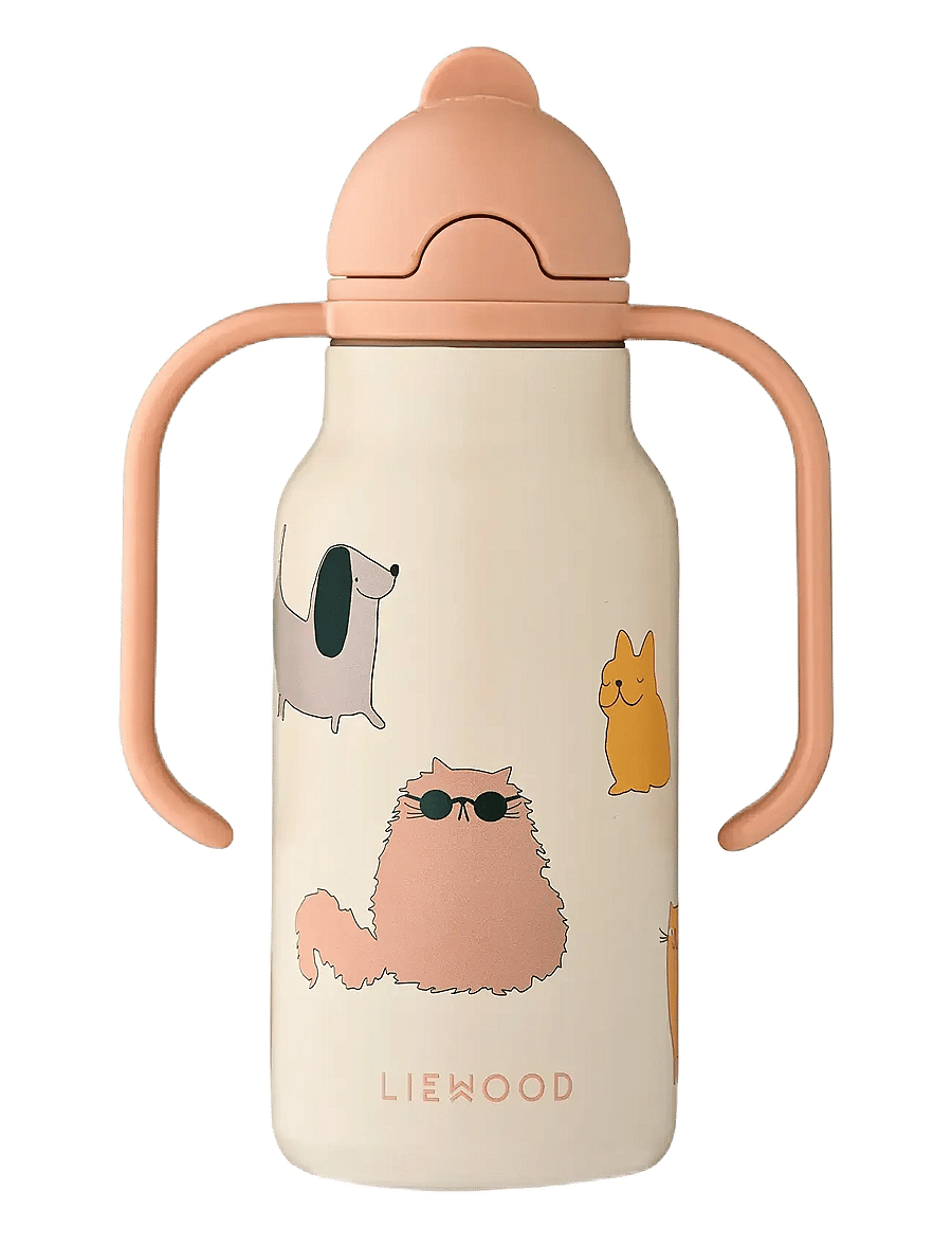 Liewood - Kimmie Water Bottle 250 ml - water bottles - cats and dogs / sandy - 0