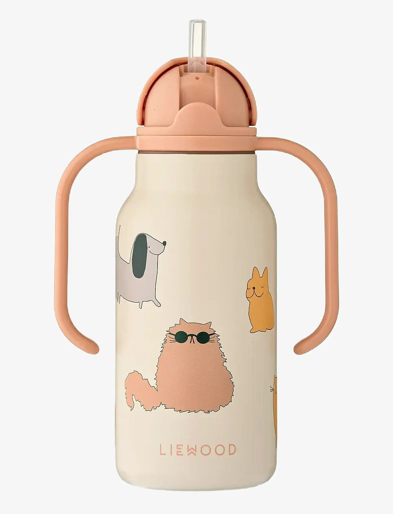 Liewood - Kimmie Water Bottle 250 ml - veepudelid - cats and dogs / sandy - 2