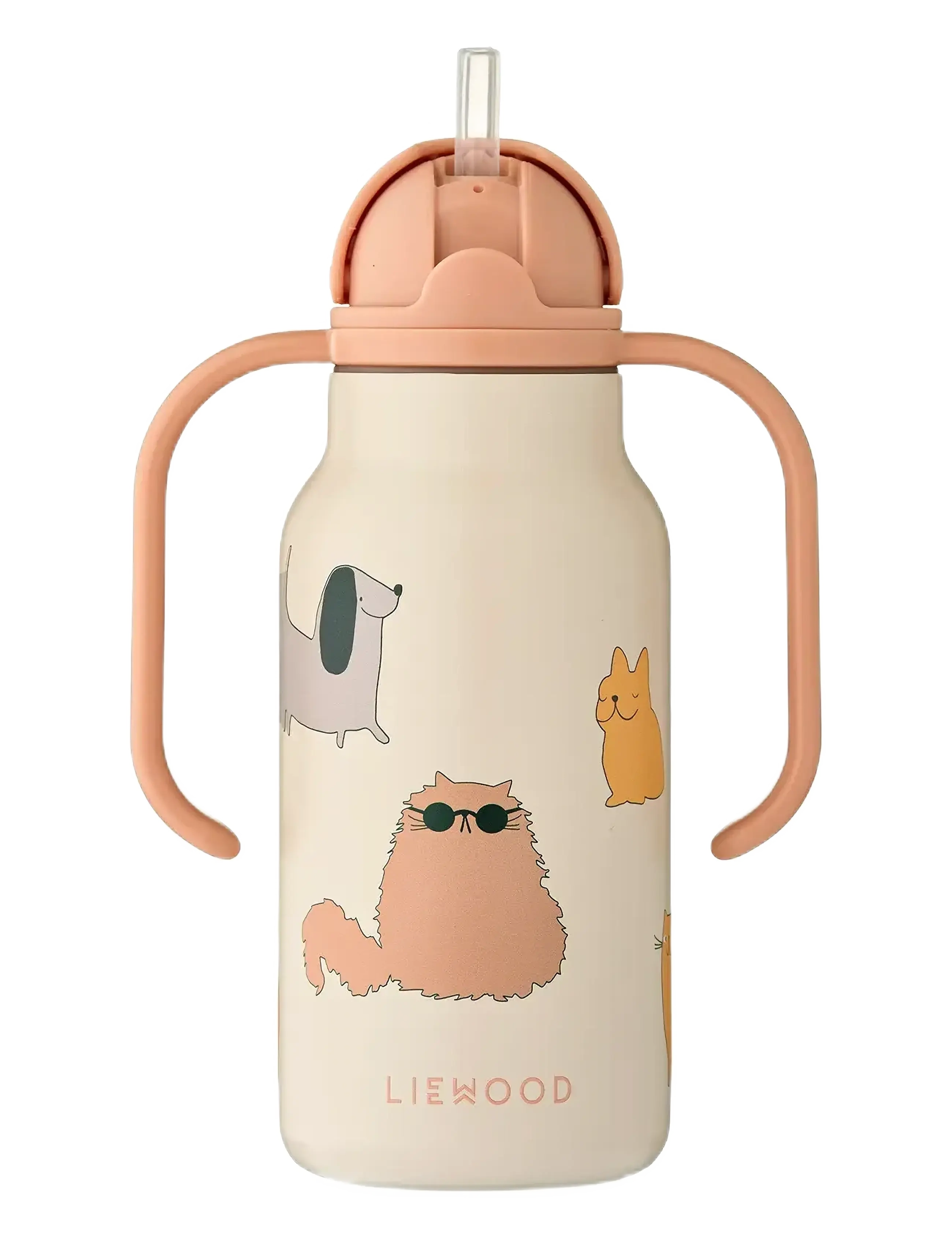 Liewood - Kimmie Water Bottle 250 ml - water bottles - cats and dogs / sandy - 2