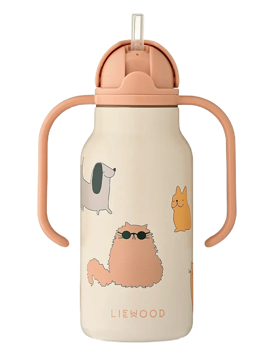 Liewood - Kimmie Water Bottle 250 ml - water bottles - cats and dogs / sandy - 2