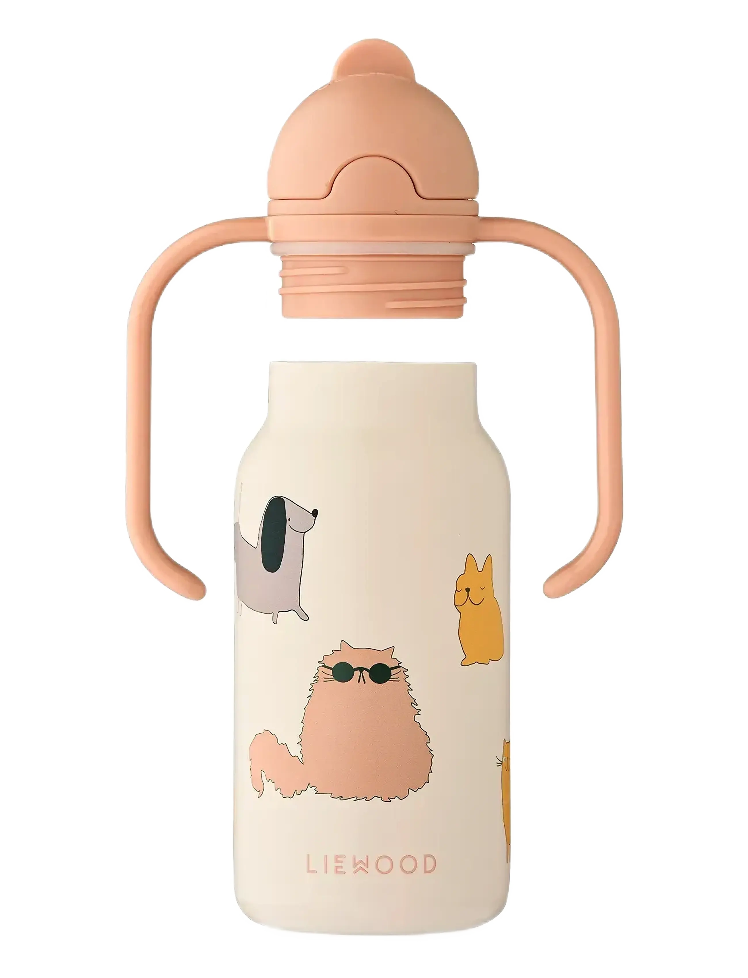 Liewood - Kimmie Water Bottle 250 ml - water bottles - cats and dogs / sandy - 3
