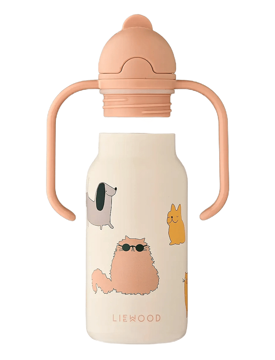 Liewood - Kimmie Water Bottle 250 ml - water bottles - cats and dogs / sandy - 3