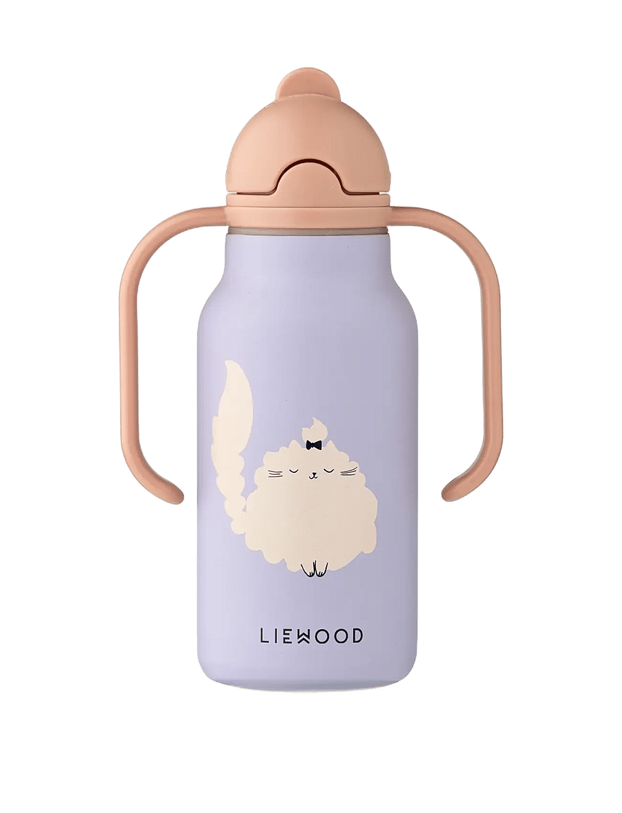 Liewood - Kimmie Water Bottle 250 ml - water bottles - cat / warm lilac - 0