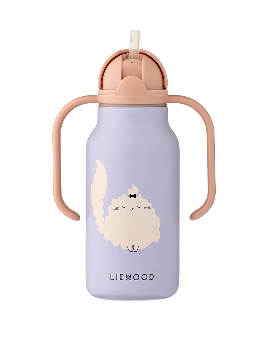 Liewood - Kimmie Water Bottle 250 ml - water bottles - cat / warm lilac - 2