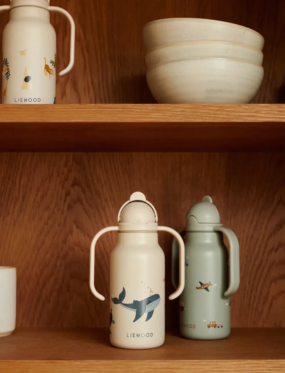 Liewood - Kimmie Water Bottle 250 ml - wasserflaschen - vehicles / dove blue - 0