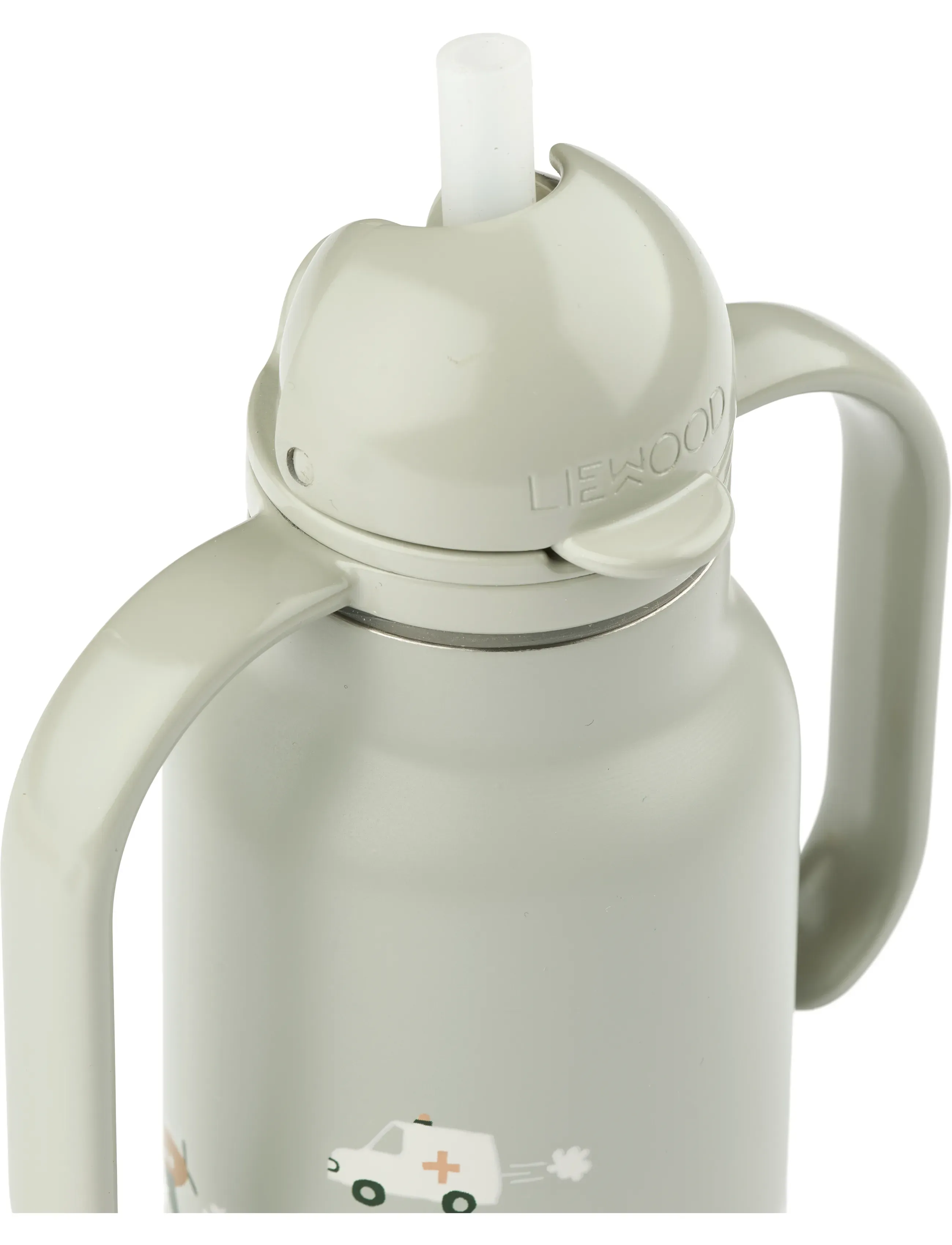 Liewood - Kimmie Water Bottle 250 ml - gertuvės - vehicles / dove blue - 4