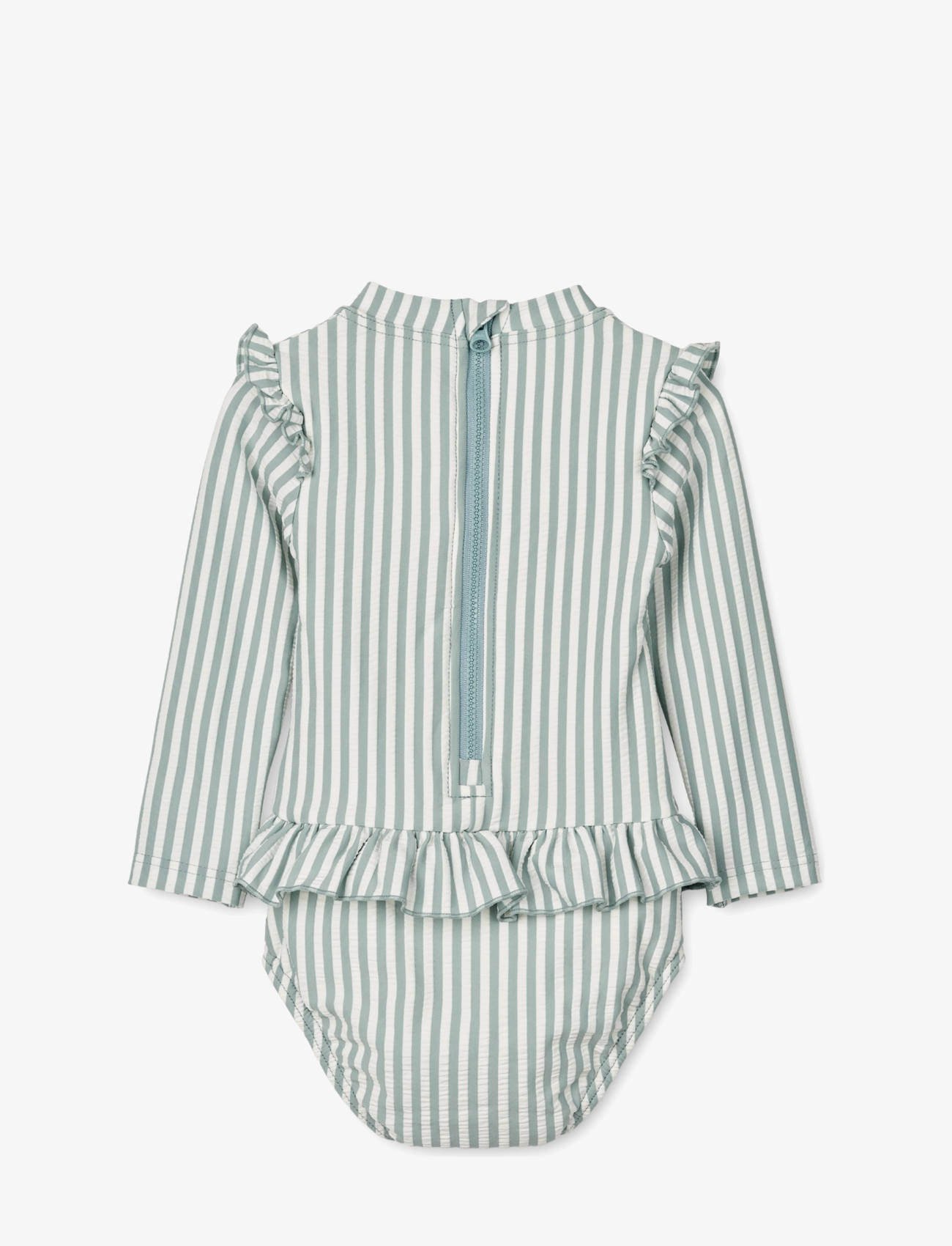 Liewood - Sille Baby Seersucker Swimsuit - y/d stripe: sea blue/white - 1