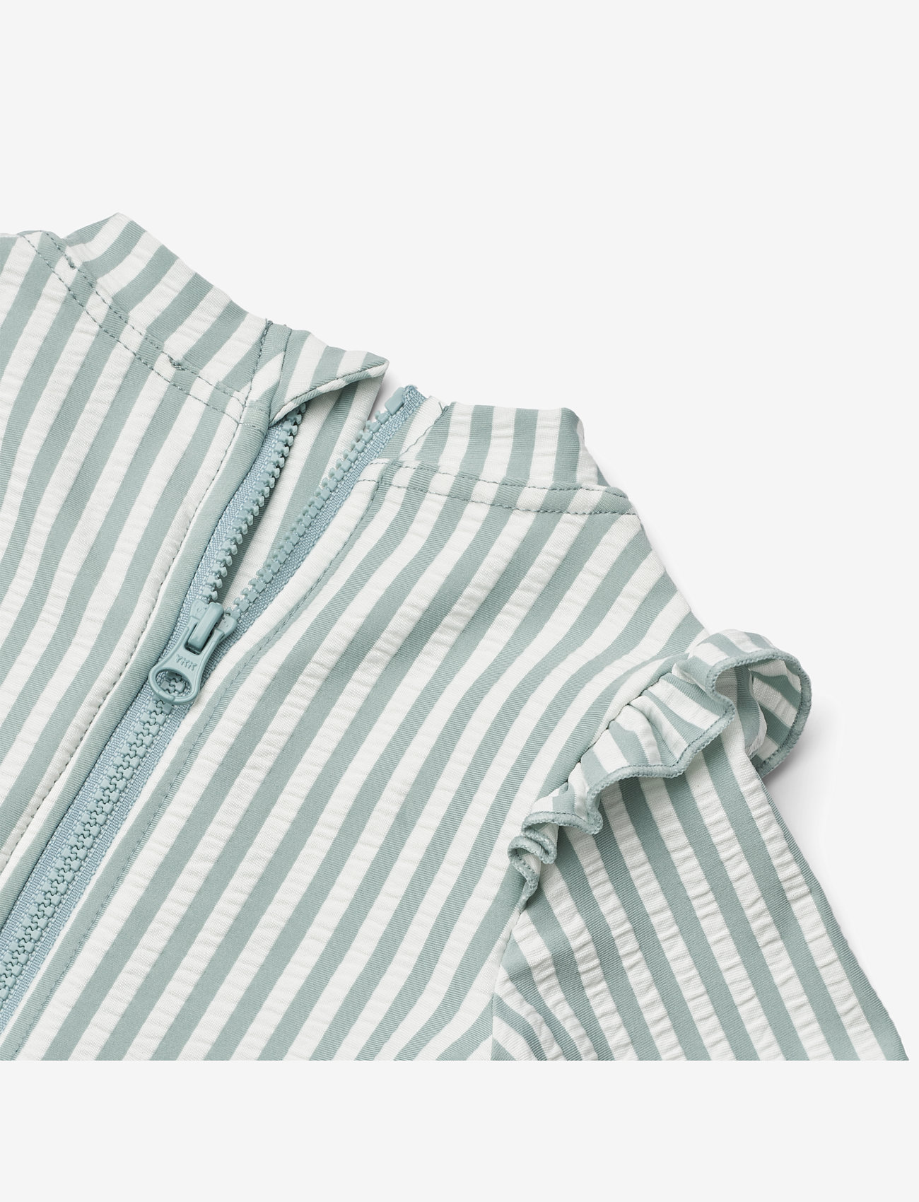 Liewood - Sille Baby Seersucker Swimsuit - badeanzüge - y/d stripe: sea blue/white - 2
