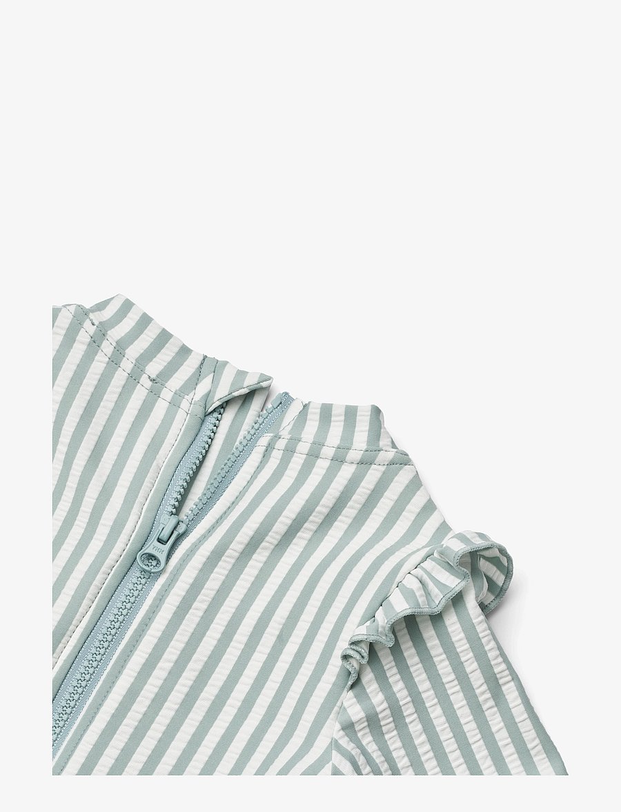 Liewood - Sille Baby Seersucker Swimsuit - y/d stripe: sea blue/white - 2