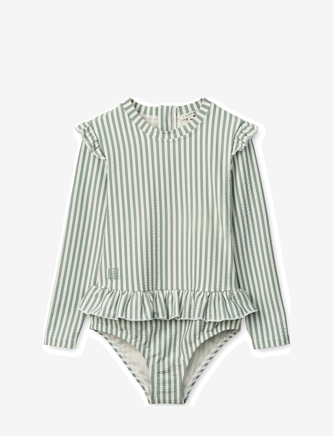 Liewood - Sille Seersucker Swimsuit - badeanzüge - y/d stripe peppermint / creme de la creme - 0