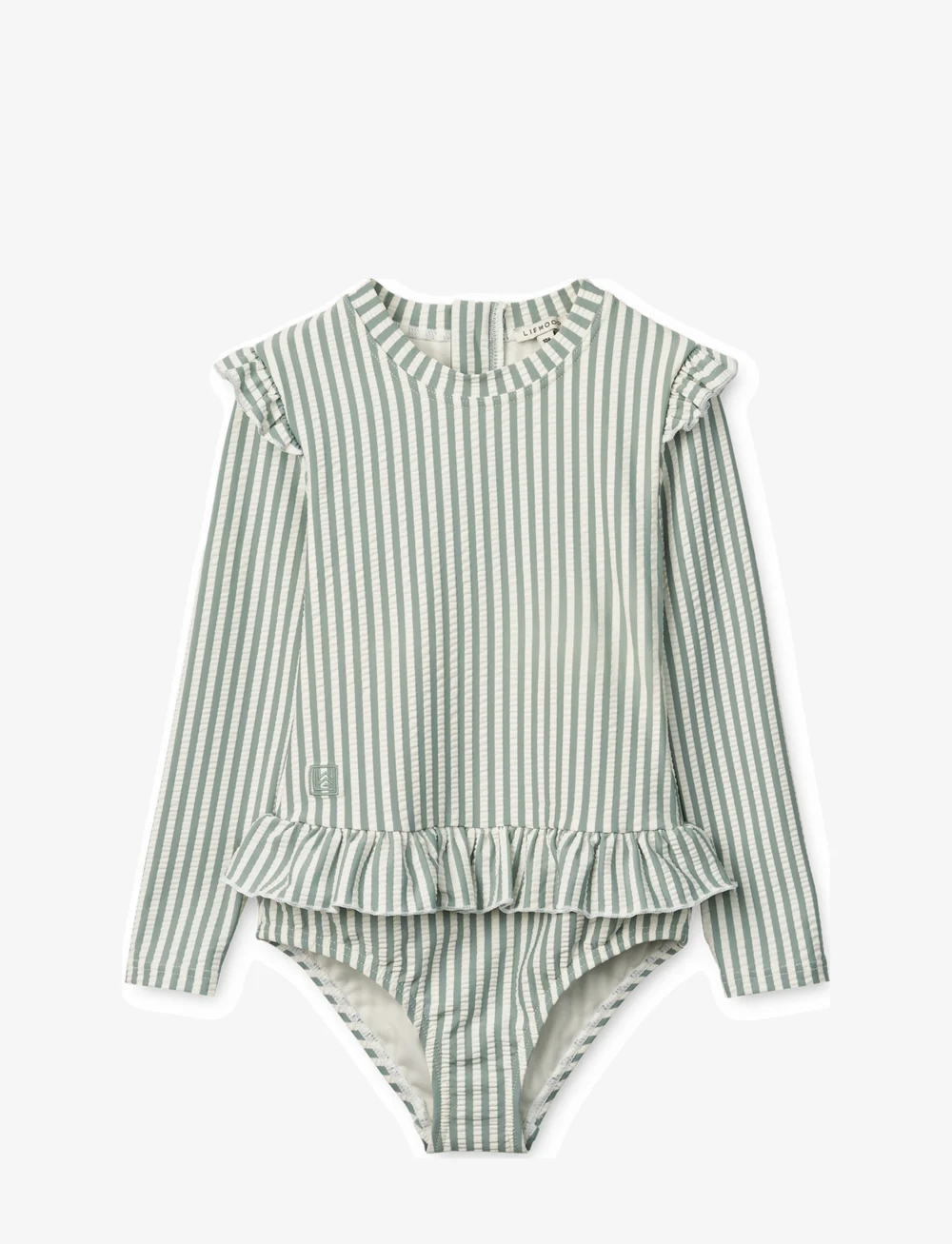 Liewood - Sille Seersucker Swimsuit - badeanzüge - y/d stripe peppermint / creme de la creme - 0