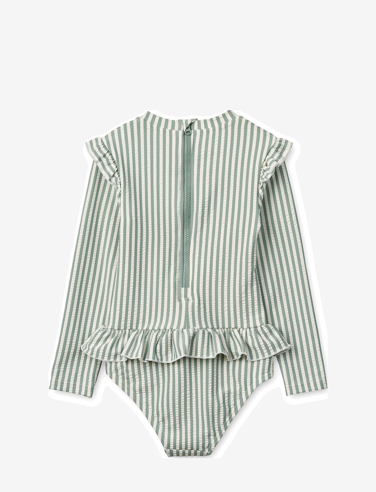 Liewood - Sille Seersucker Swimsuit - badeanzüge - y/d stripe peppermint / creme de la creme - 1