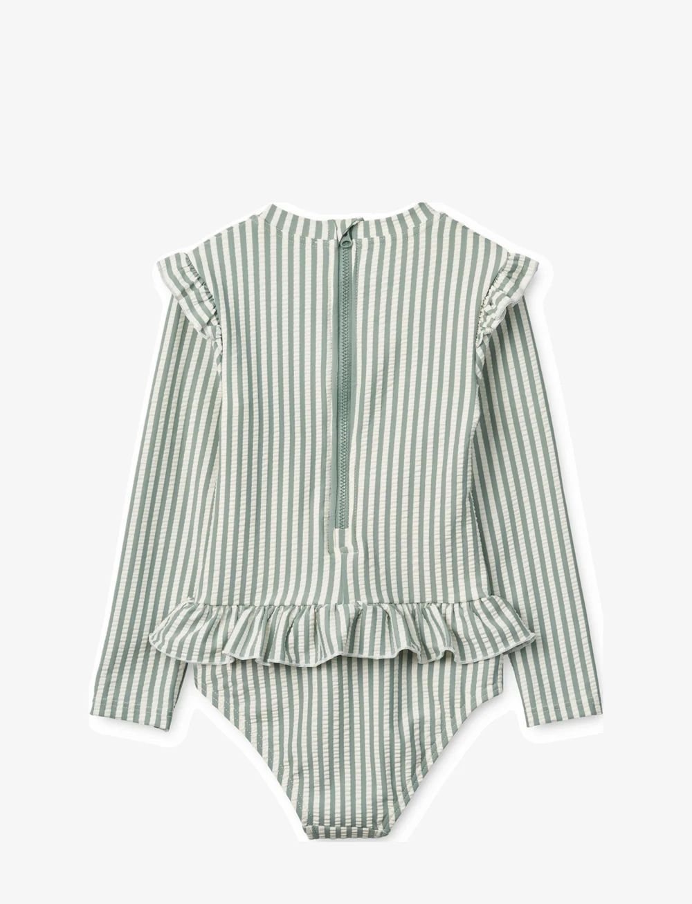Liewood - Sille Seersucker Swimsuit - badeanzüge - y/d stripe peppermint / creme de la creme - 1