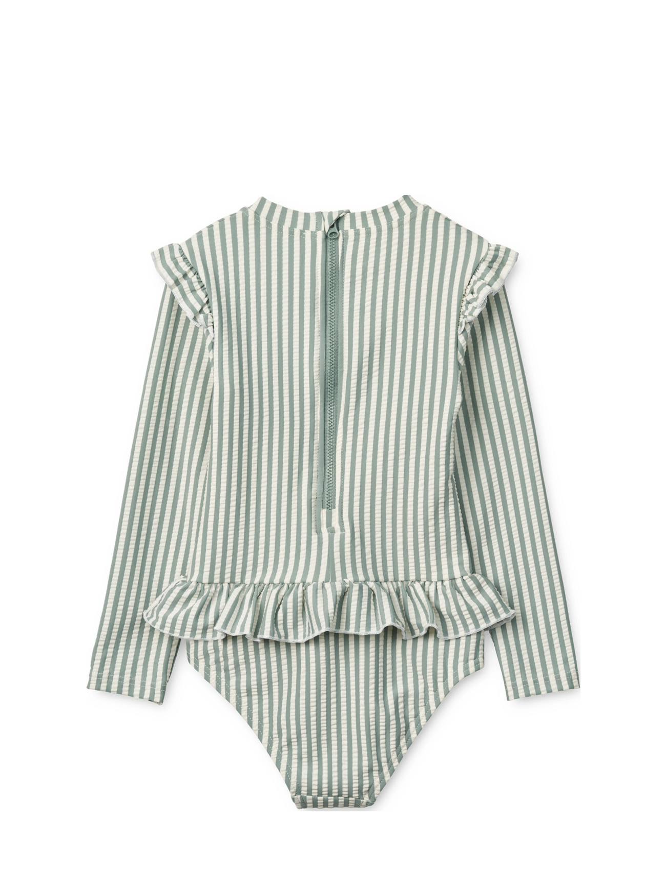 Liewood - Sille Seersucker Swimsuit - badekleidung - y/d stripe peppermint / creme de la creme - 1