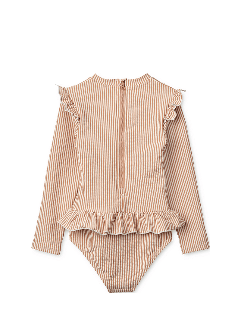 Liewood - Sille Seersucker Swimsuit - uv clothing - y/d stripe pale tuscany / creme de la creme - 2