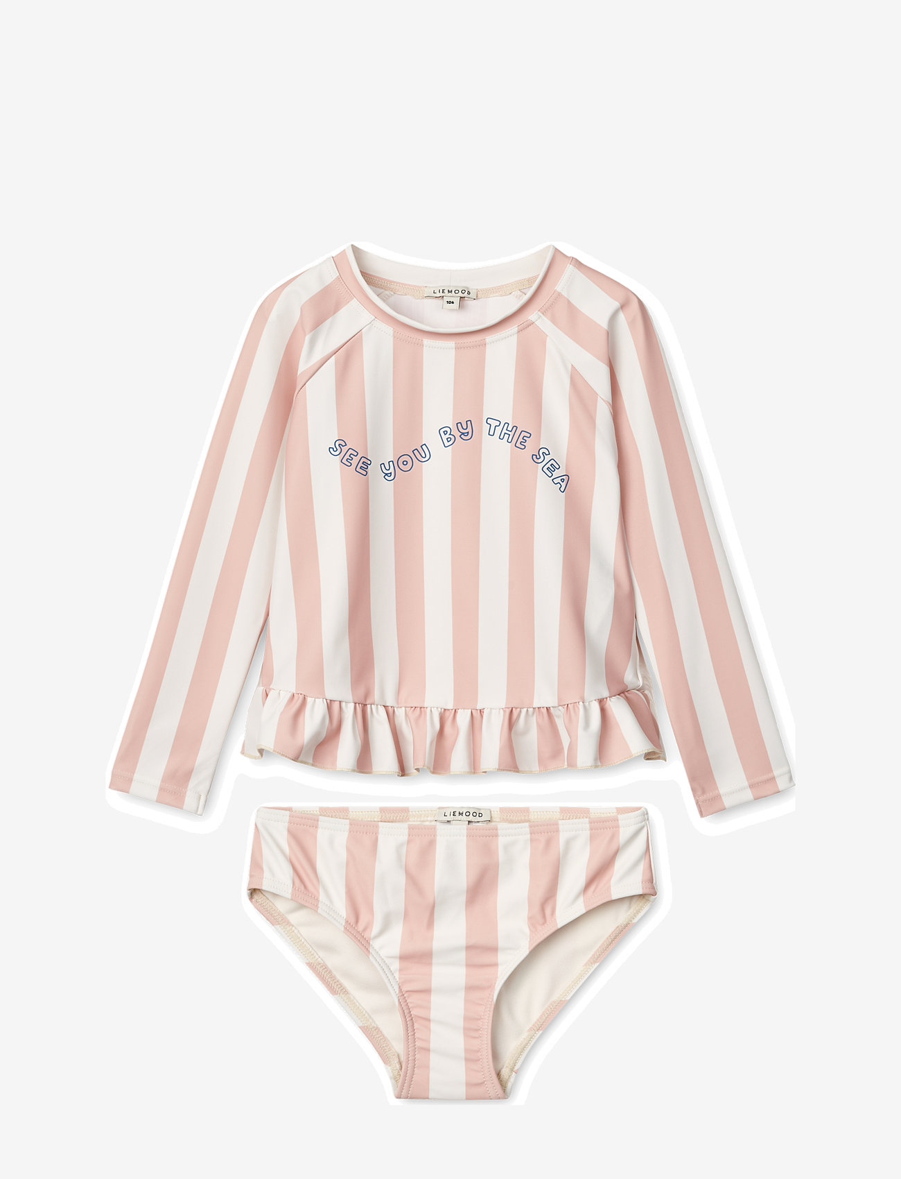 Liewood - Dagny Swim Set - pikkade varrukatega t-särkide komplektid - y/d stripe sorbet rose / creme de la creme - 0