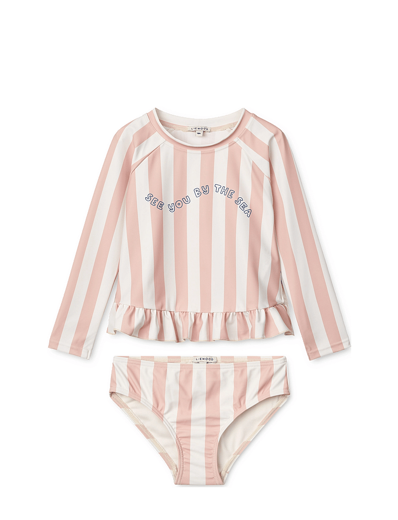Liewood - Dagny Swim Set - sets with long-sleeved t-shirt - y/d stripe sorbet rose / creme de la creme - 0