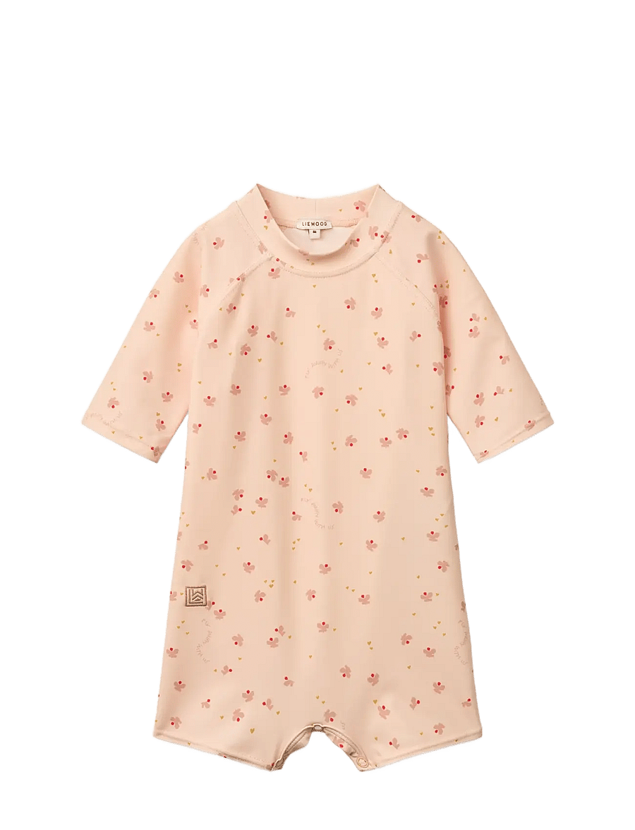 Liewood - Thor Baby Swim Jumpsuit - uv-tøj - mini butterfly / apple blossom - 0