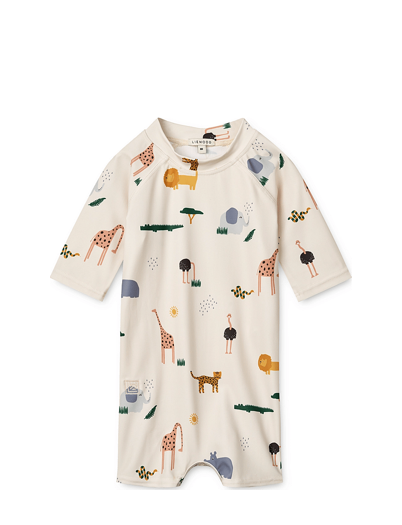 Liewood - Thor Baby Swim Jumpsuit - ujumistrikood - safari sandy mix - 0