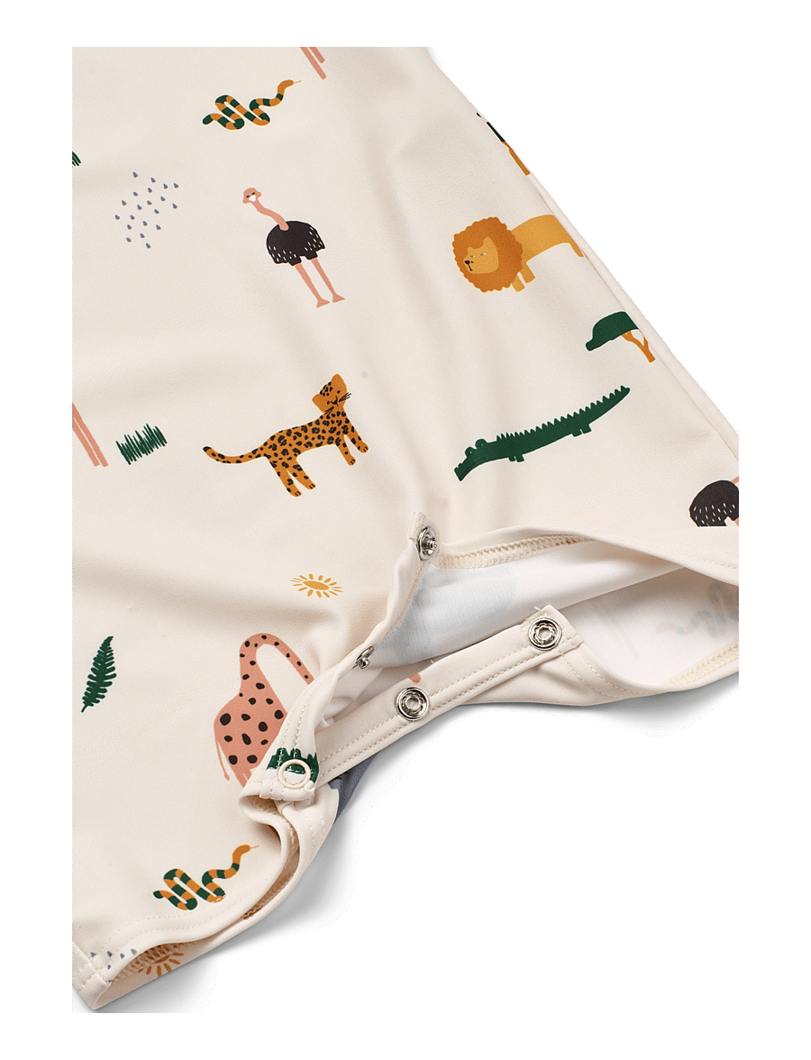 Liewood - Thor Baby Swim Jumpsuit - uv-vaatteet - safari sandy mix - 2