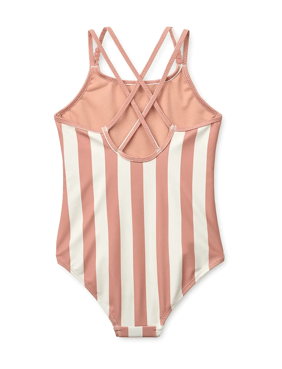 Liewood - Suna Stripe Swimsuit - uv-kleding - coral blush / creme de la creme stripe - 1