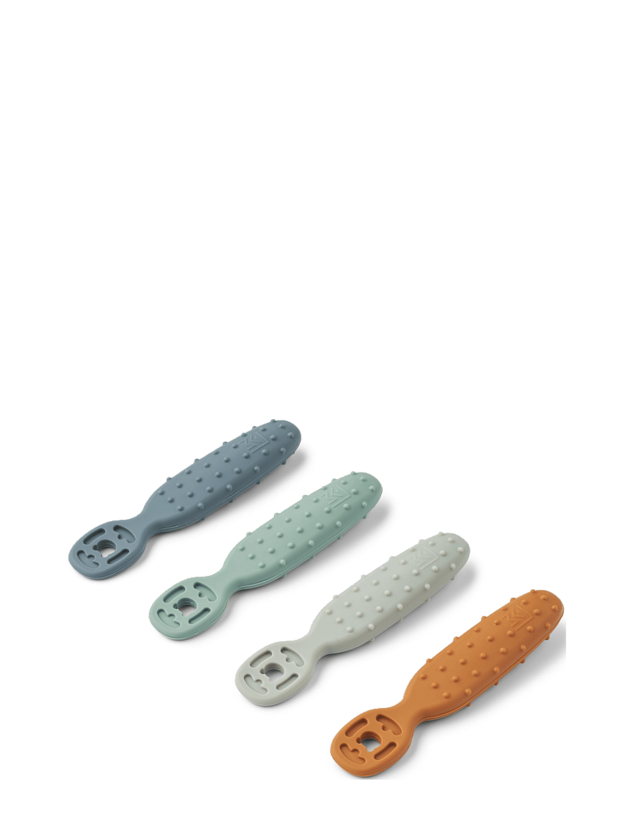 Liewood - Caelia Baby Learning Spoon 4-Pack - butelki i akcesoria dla niemowląt - whale blue multi mix - 0