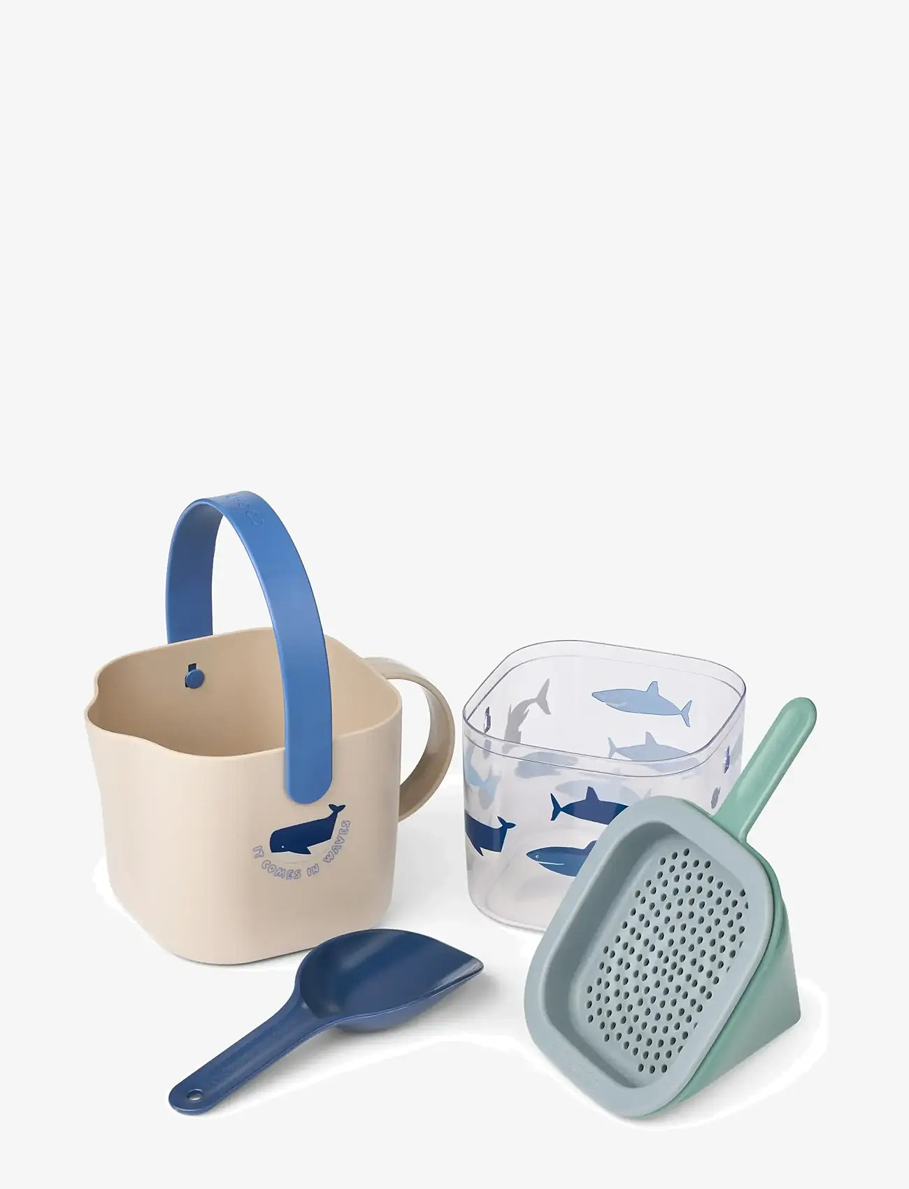 Liewood - Roald Sand Set - liivakasti mänguasjad - shark / dove blue - 1