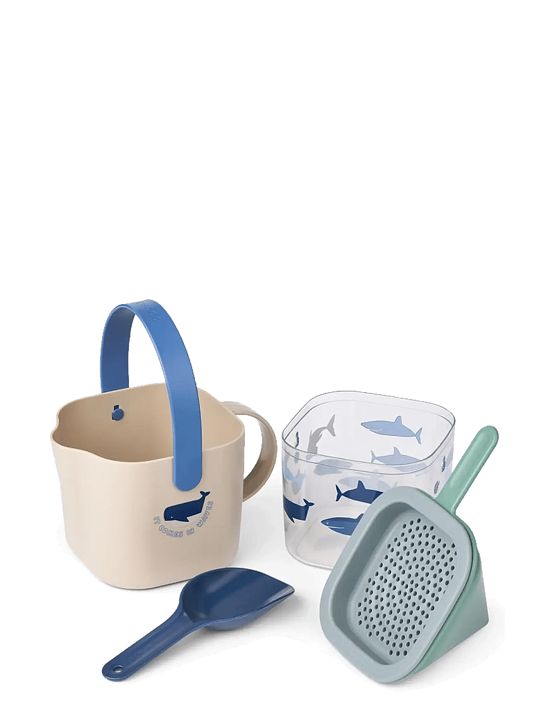 Liewood - Roald Sand Set - liivakasti mänguasjad - shark / dove blue - 1