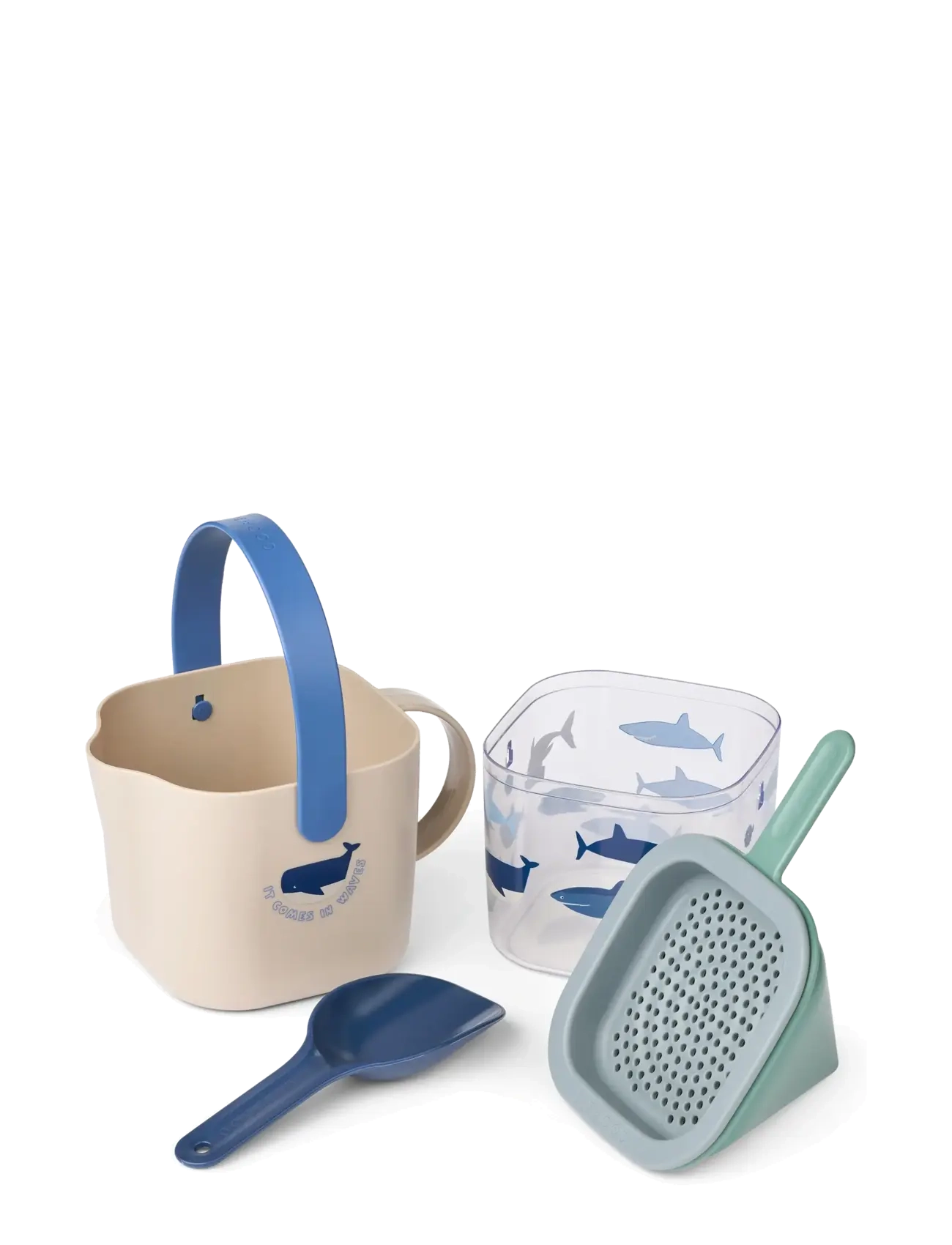 Liewood - Roald Sand Set - sand toys - shark / dove blue - 1