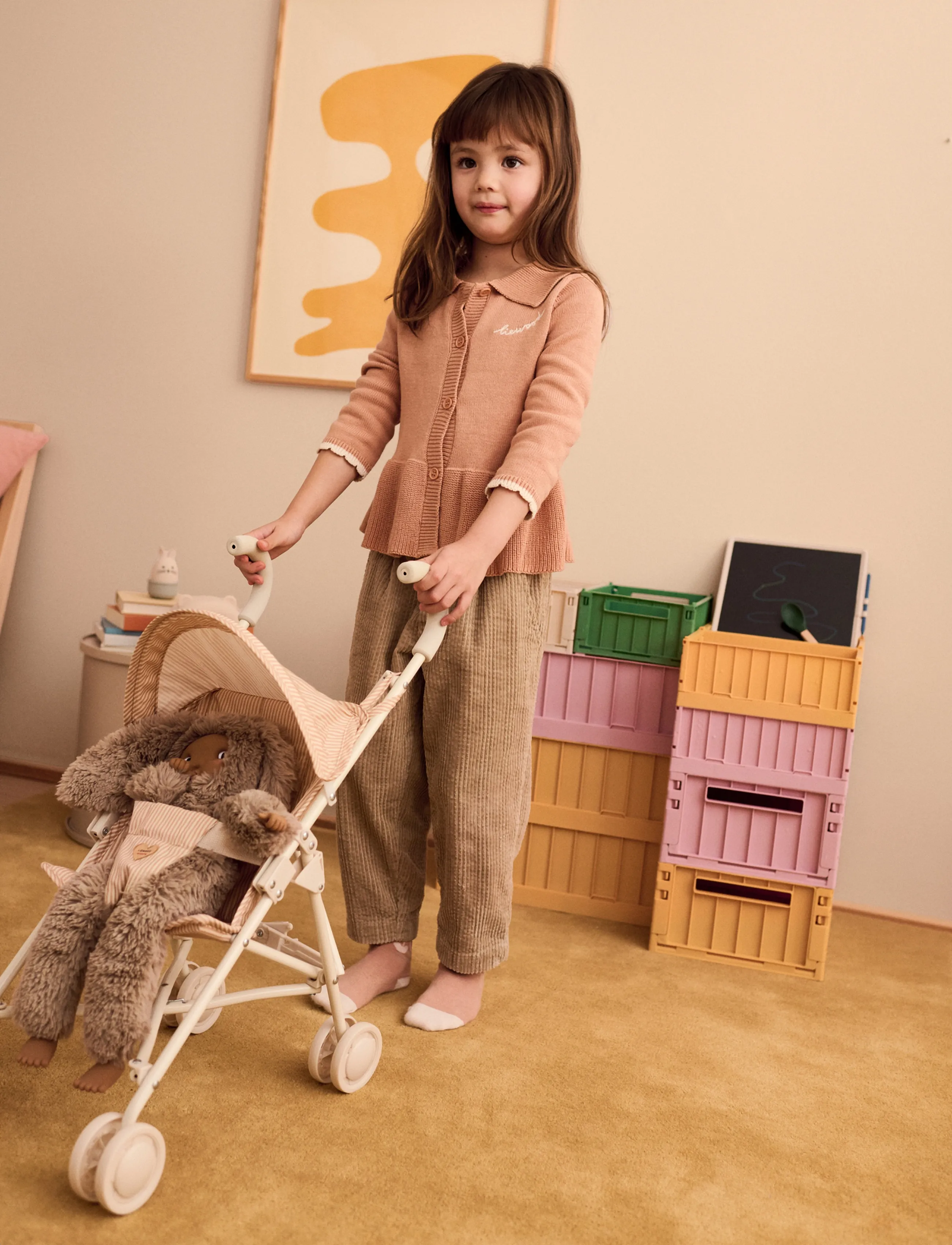 Liewood - Elsie Doll Stroller - dockvagnar - y/d stripe pale tuscany / creme de la creme - 3