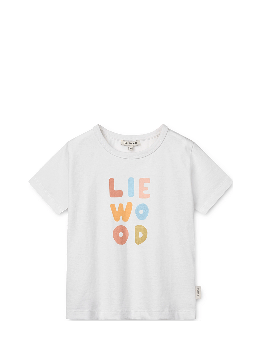 Liewood - Apia Placement Shortsleeve T-shirt - kortærmede t-shirts - liewood pale tuscany / crisp white - 0