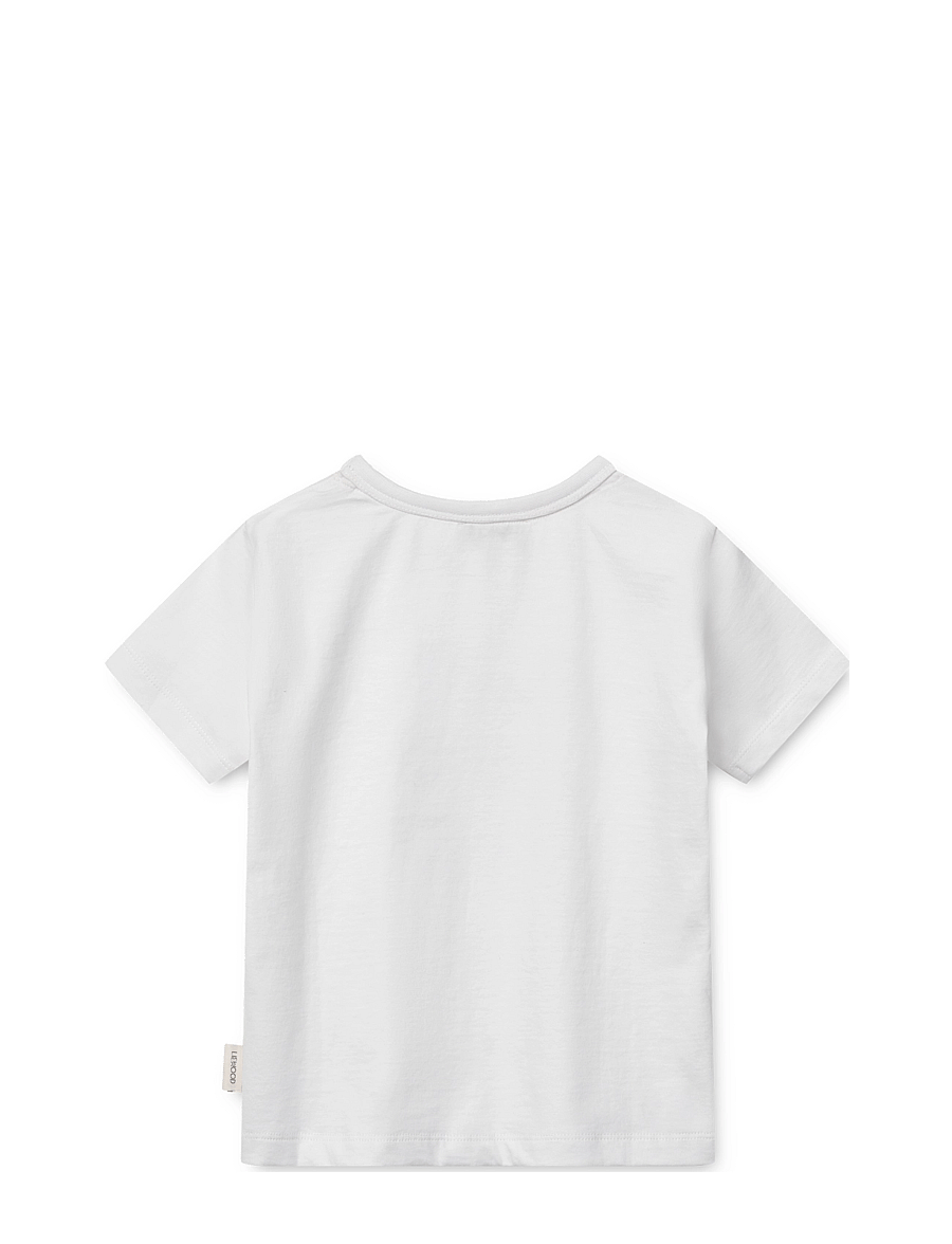 Liewood - Apia Placement Shortsleeve T-shirt - kortærmede t-shirts - liewood pale tuscany / crisp white - 1