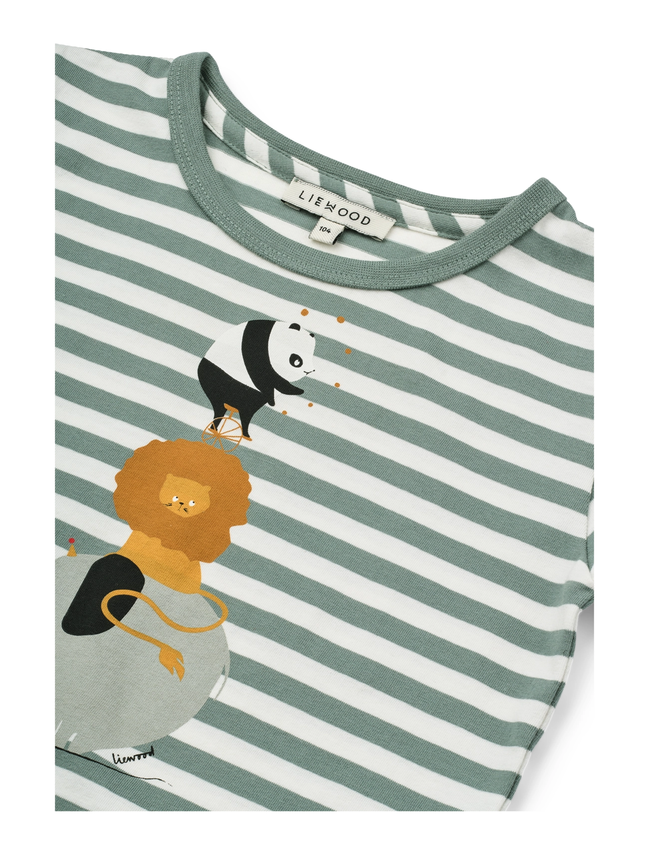 Liewood - Apia Placement Shortsleeve T-shirt - kortærmede - circus / stripe peppermint / creme de la creme - 2