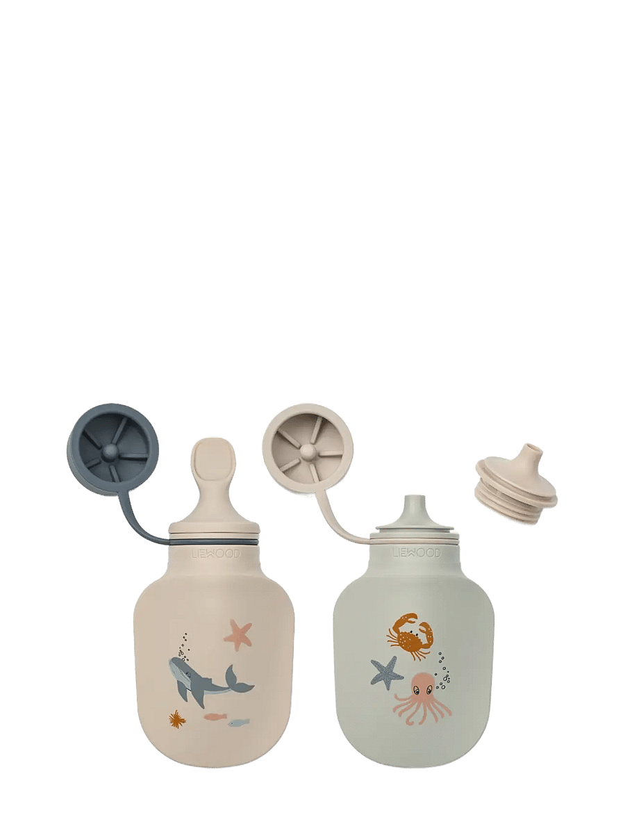 Liewood - Lizzie Smoothie Bottle 2-Pack - sutteflasker - sea creature / sandy - 1