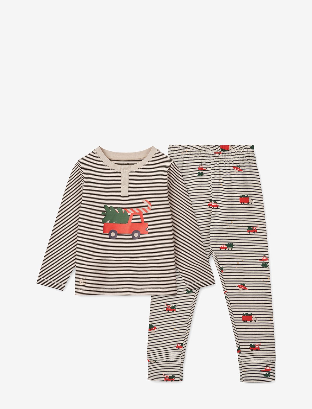 Liewood - Wilhelm Printed Pyjamas Set - pyjamasset - holiday vehicle  / stripe navy - 0