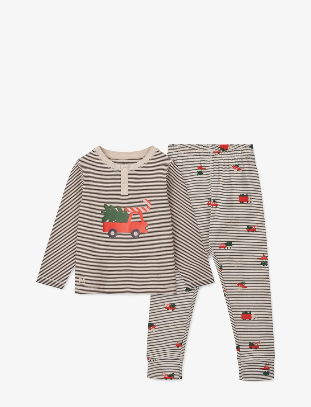 Liewood - Wilhelm printed pyjamas set - sets - holiday vehicle / stripe navy - 0