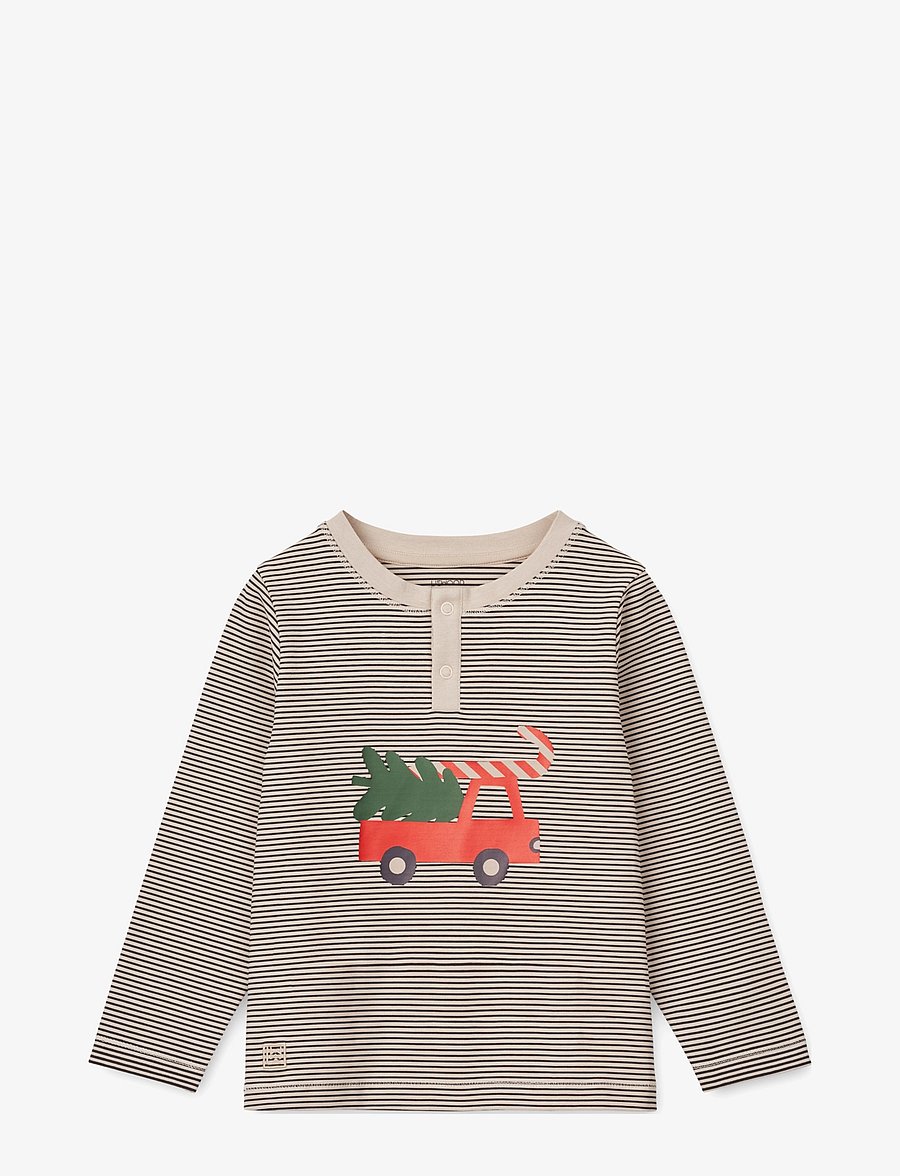 Liewood - Wilhelm Printed Pyjamas Set - pyjamasset - holiday vehicle / stripe navy - 1