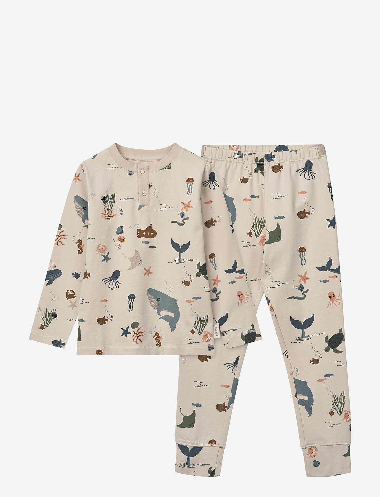 Liewood - Wilhelm printed pyjamas set - komplektid - sea creature / sandy - 0