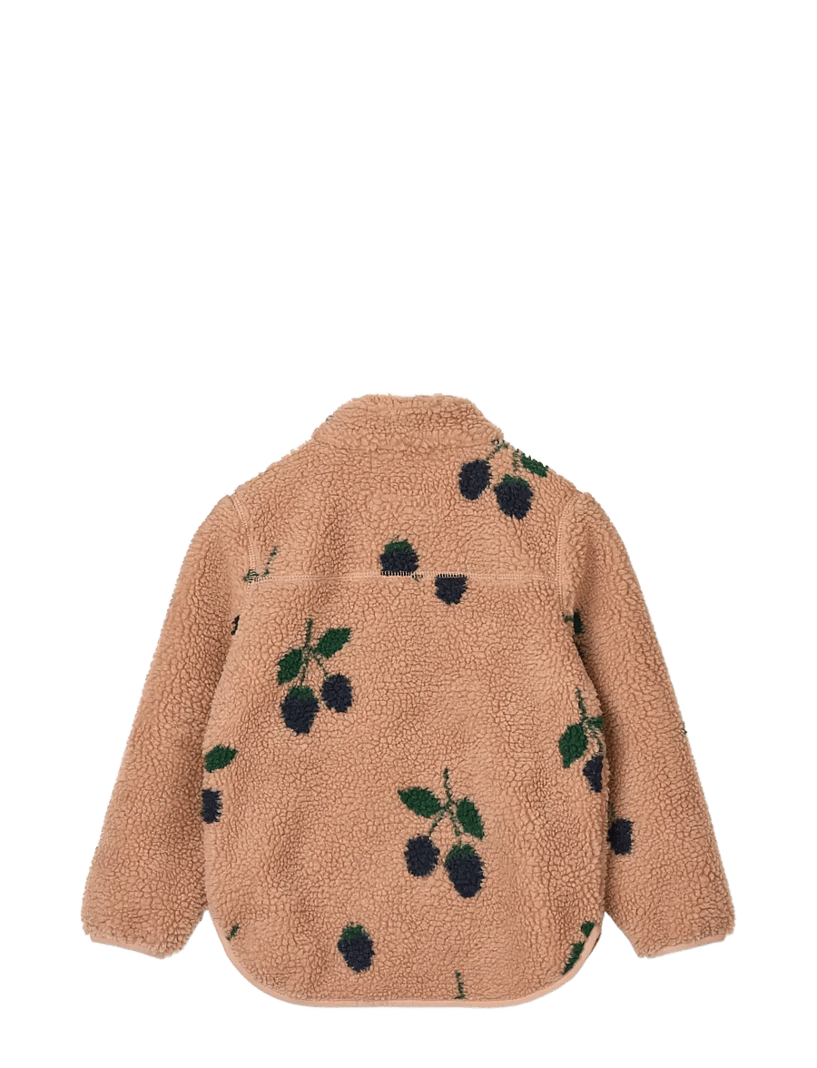 Liewood - Nolan Pile Jacket - fleece jackets - berry / pale tuscany - 1