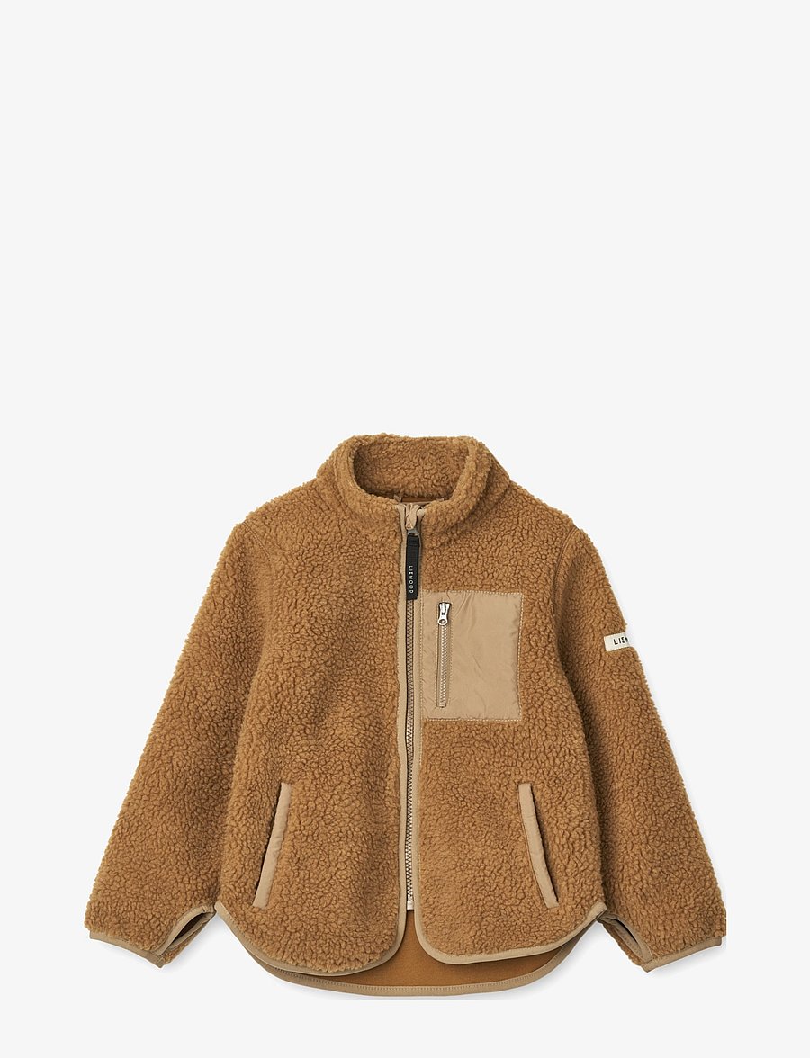 Liewood - Nolan Pile Jacket - fleecejacken - golden caramel oat mix - 0
