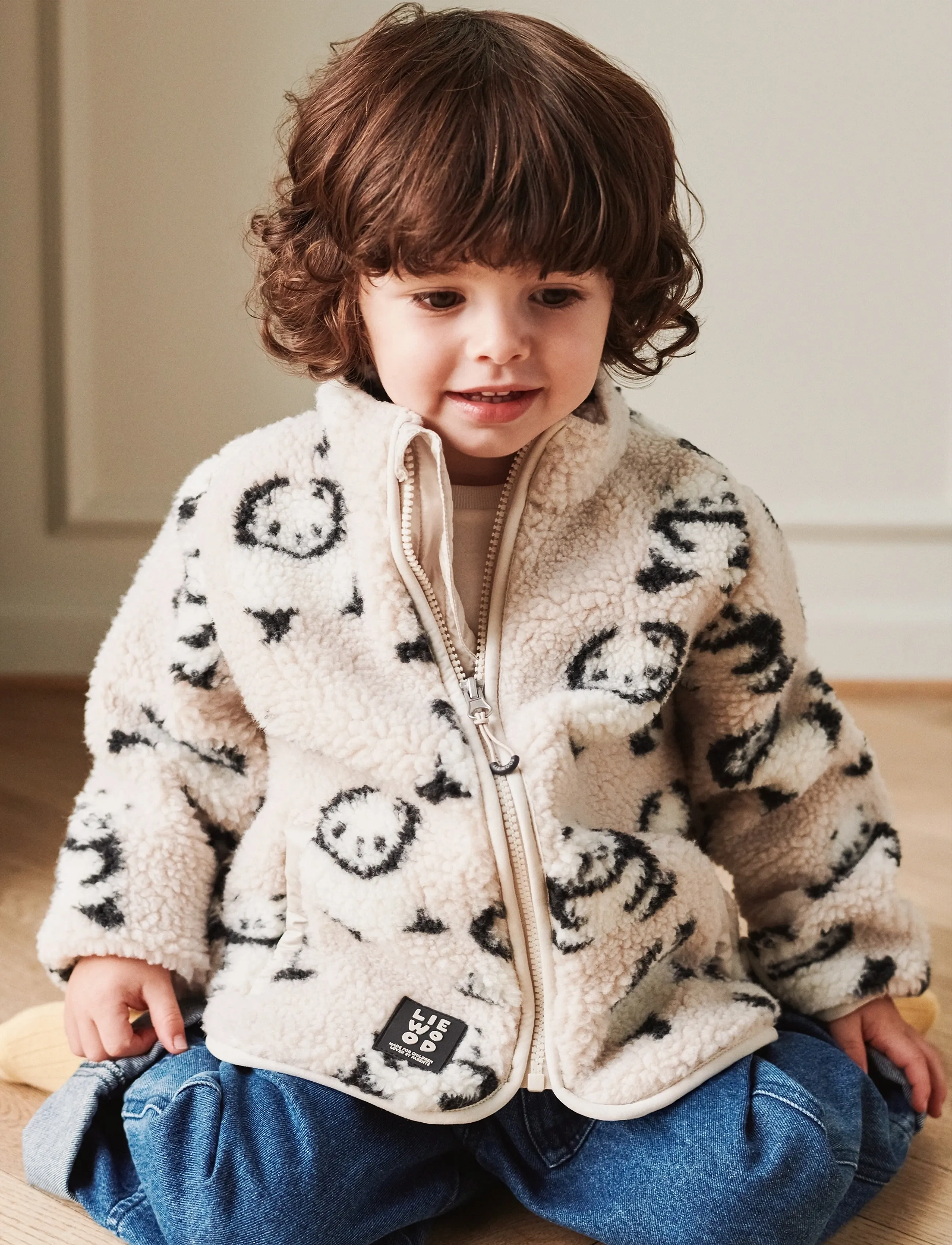 Liewood Nolan Pile Jacket, Børn, Børne Fleece Jakke, Cream, Str: 80