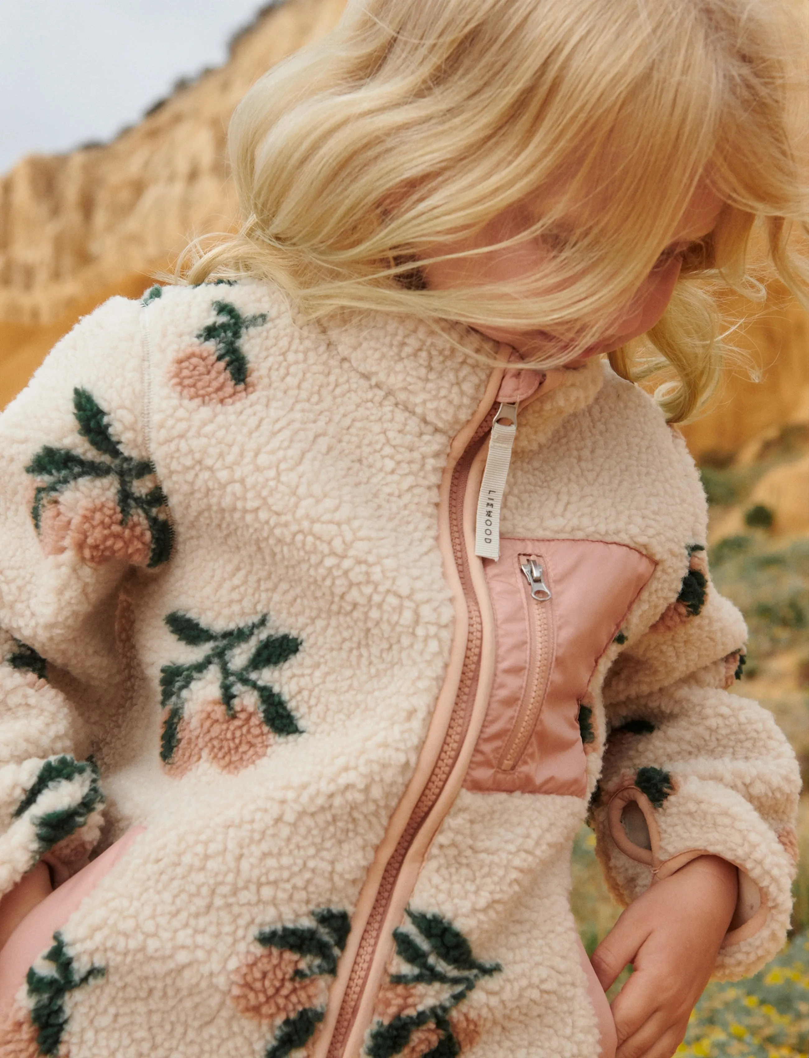 Liewood Nolan Pile Jacket, Børn, Børne Fleece Jakke, Beige, Str: 98
