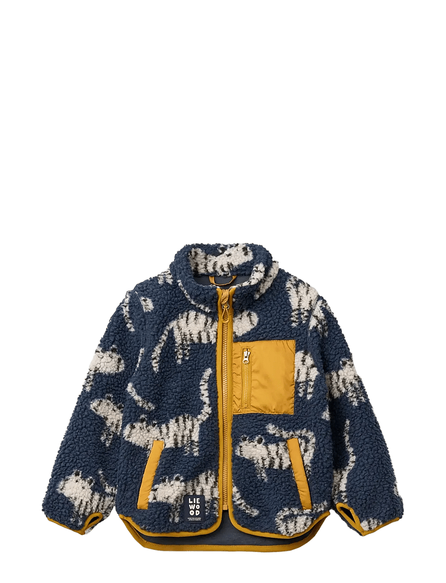 Liewood - Nolan Pile Jacket - fleecejakker - tiger / classic navy - 0
