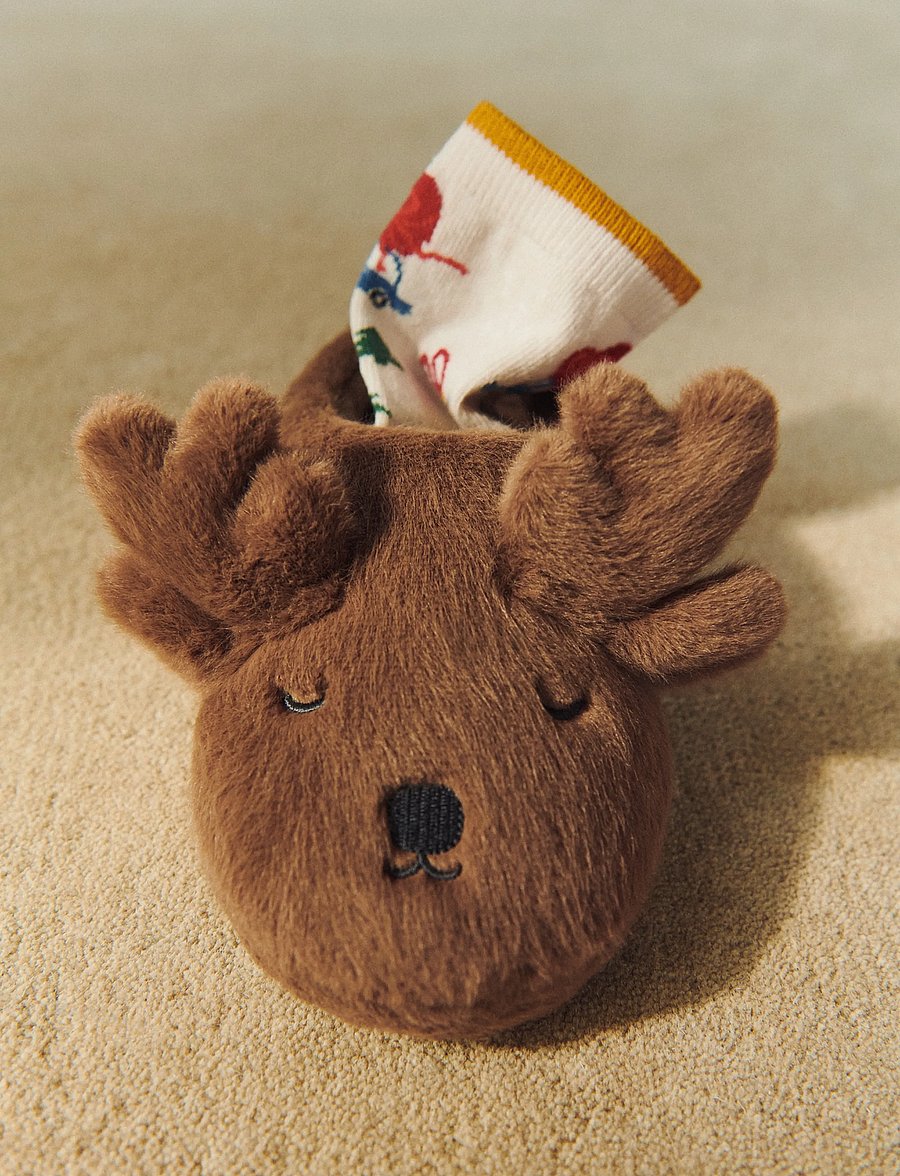 Liewood - Aviaja Reindeer Slippers - hausschuhe - pecan - 0