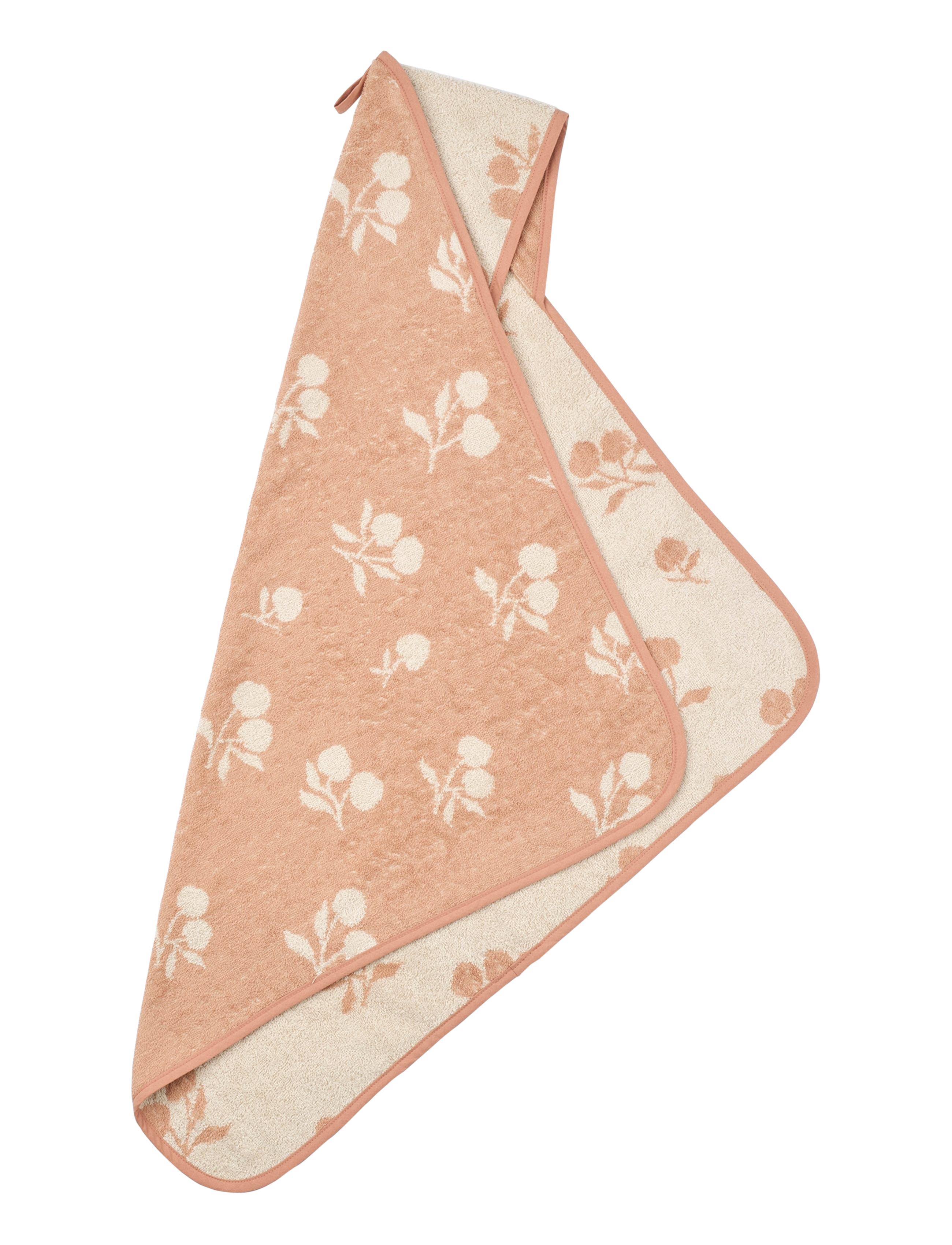 Liewood - Alba Yarn Dyed Hooded Baby Towel - peach / sea shell - 1