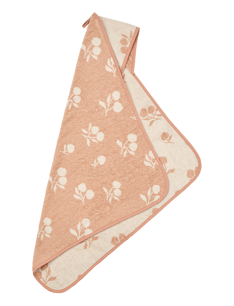 Liewood - Alba Yarn Dyed Hooded Baby Towel - peach / sea shell - 1