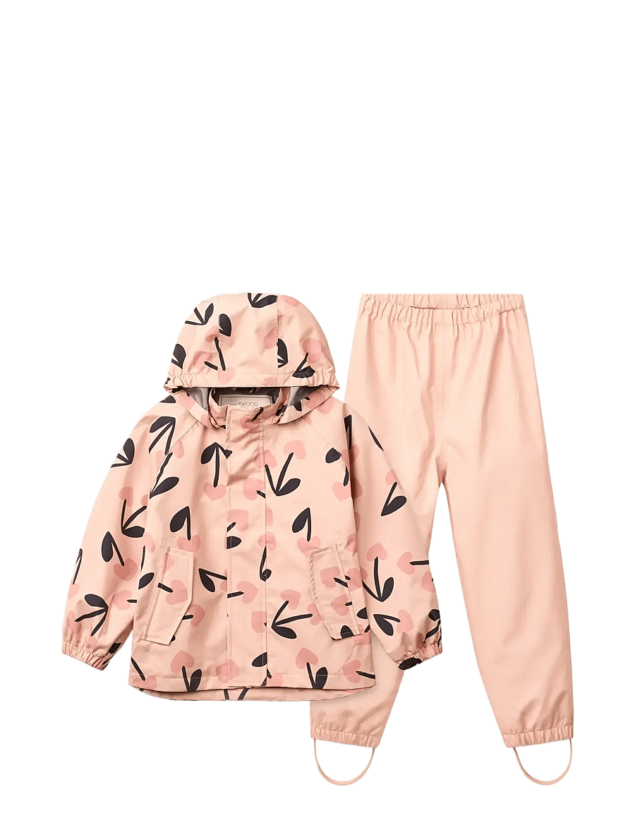 Liewood - Pedia Rainwear Set - drabužiai nuo lietaus - mega cherry heart/ rosey mix - 0