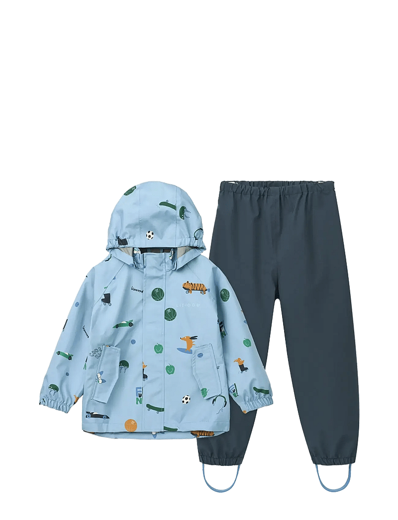 Liewood - Pedia Rainwear Set - regnsæt - fun / beach blue - 0