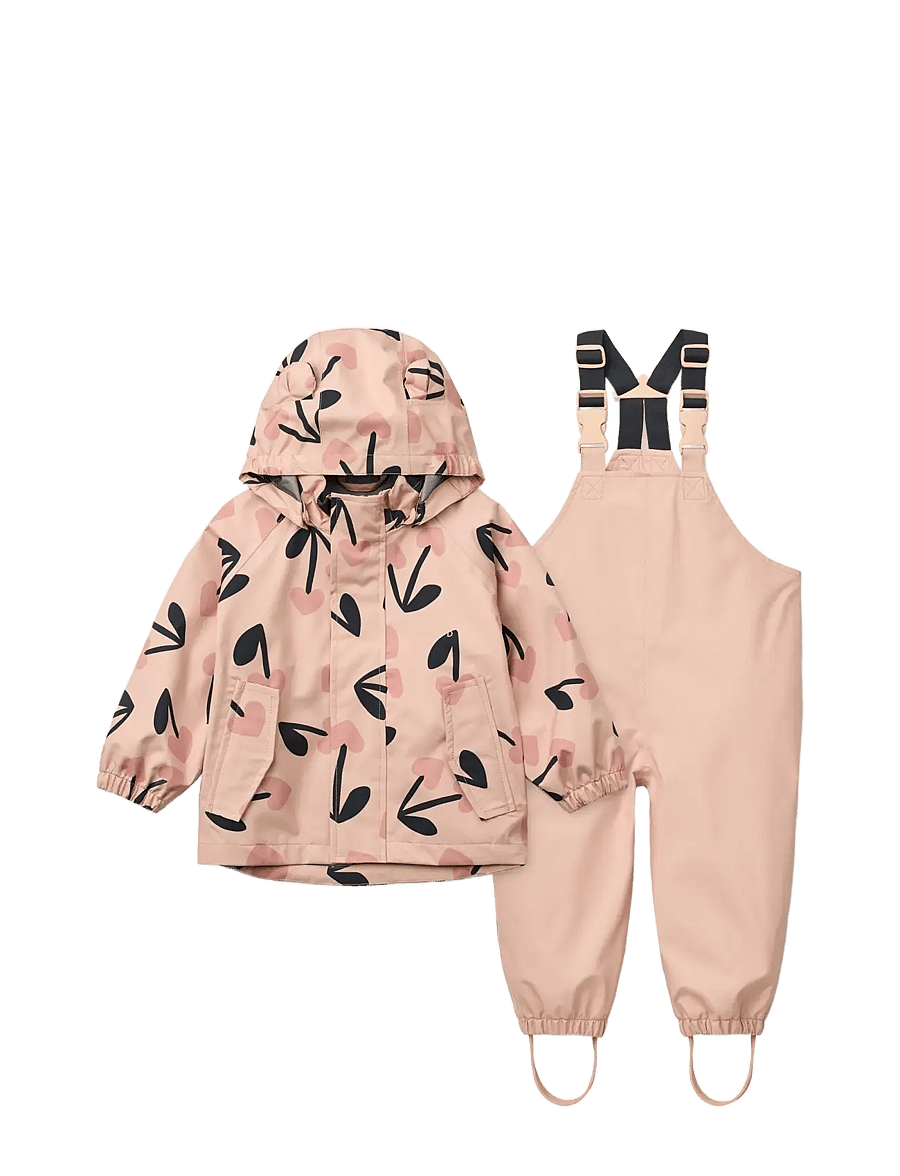 Liewood - Manu Rainwear Set - rain sets - mega cherry heart/ rosey mix - 1